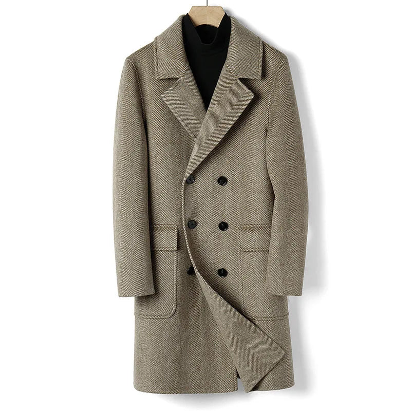 Australian Men business causal Overcoat slim double breasted trench coat