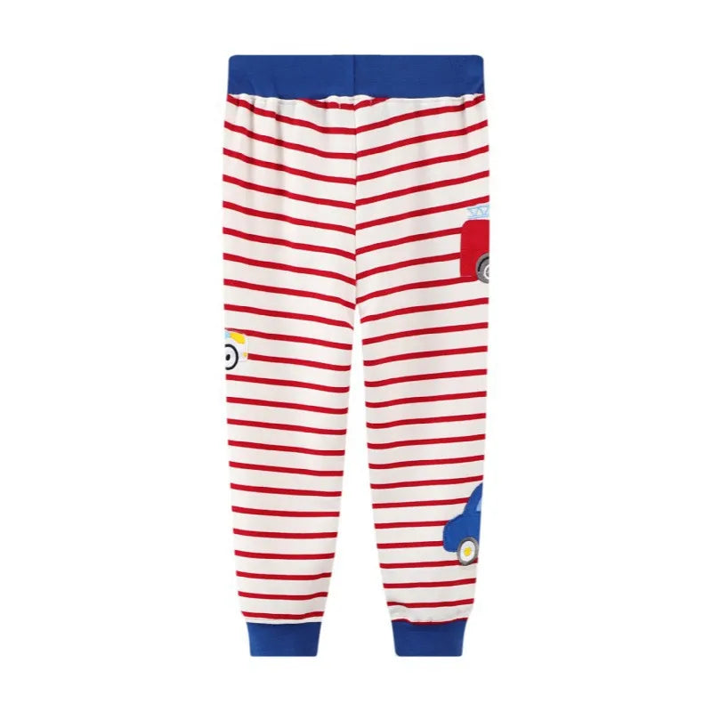 Autumn Spring Boys Sweatpants Drawstring Embroidery Sport Trousers Baby Pants Full Length