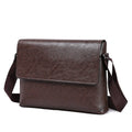 Men Leather Handbag Shoulder Bags Male Business Casual Crossbody Bag Multifunctional Solid Messenger Bag Purse