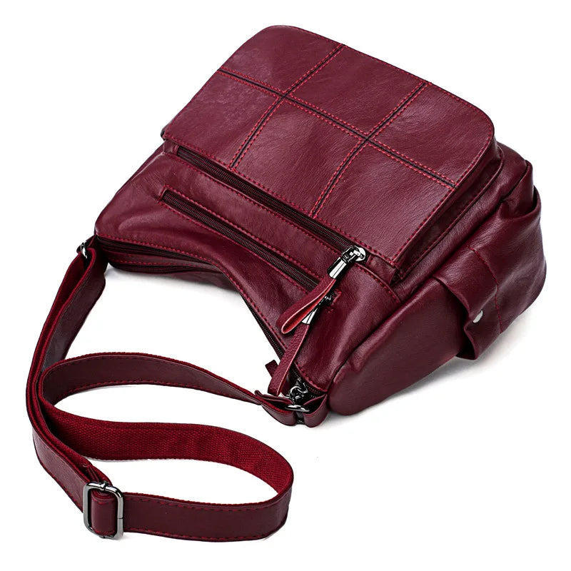 Women Messenger Bag Leather Shoulder Bag Casual Square Mom Bag Female Crossbody Bags