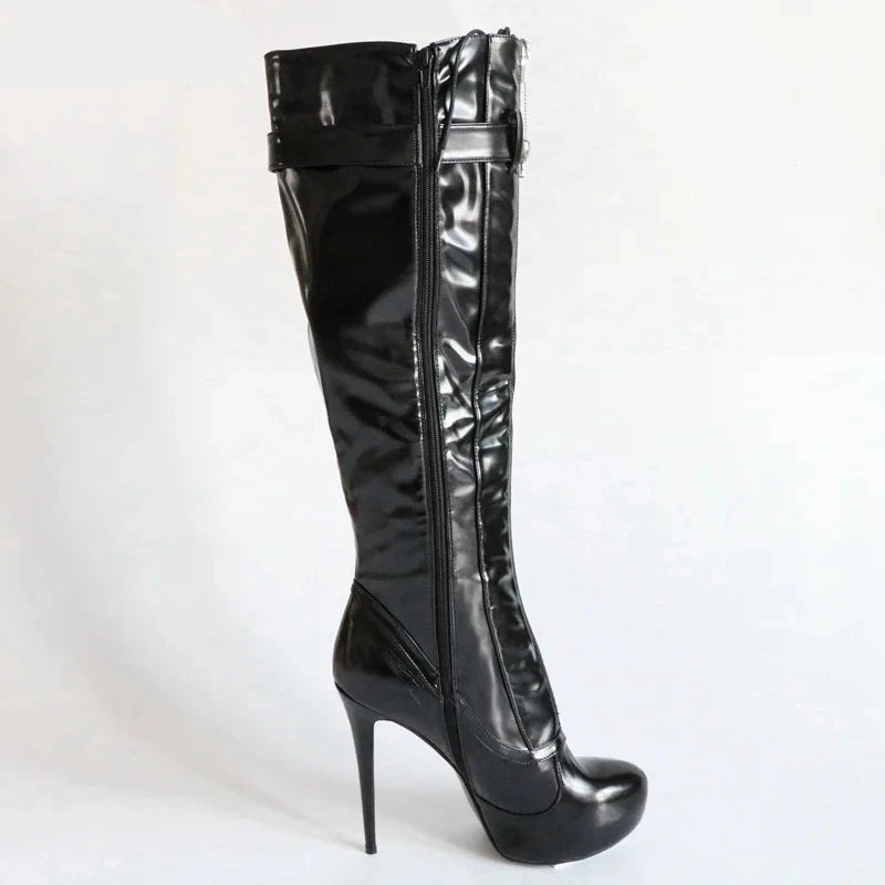 High Boots For Women Platform Fetish Buckles Strap Shoes Ladies High Heels