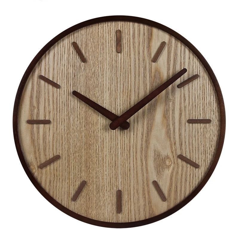 Creative Large Bamboo Wood Wall Clock Simple Modern Design Watch Living Room Wooden Clocks Silent