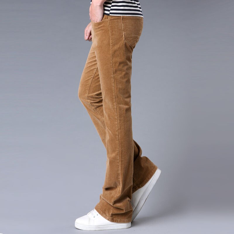 Men Casual Pants Micro Flare Pants Corduroy Pants Slim Classic Designer