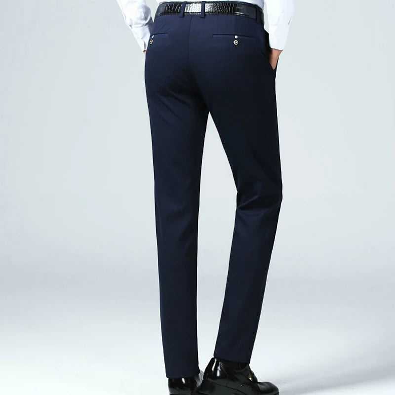 Pants Men Casual Slim Fit Dress Pants Classic Straight Trousers