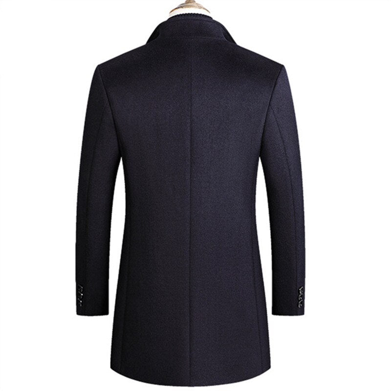 Men Wool Blends Coats Autumn Winter Solid Men Wool Jacket Smart Casual Male Turn Down Collar Coats Clothing