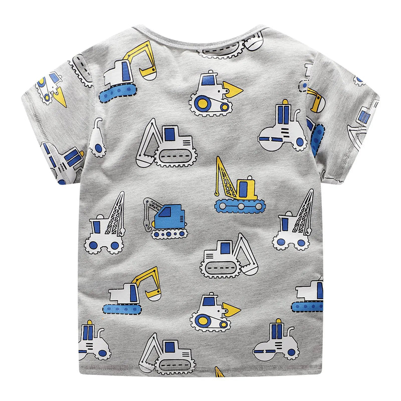 Summer children tshirts solid cotton cartoon printing T-Shirts For Boys Short sleeve Tees & tops child clothes brand Tees