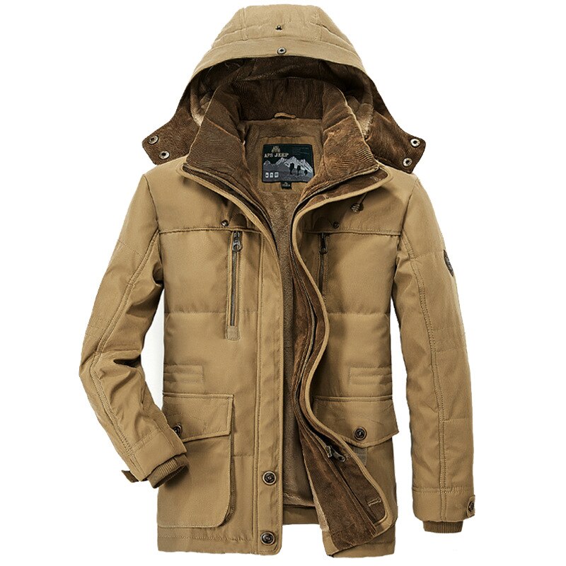 Winter Parkas men Warm Cotton-Padded Jacket men Fleece With Fur parkas