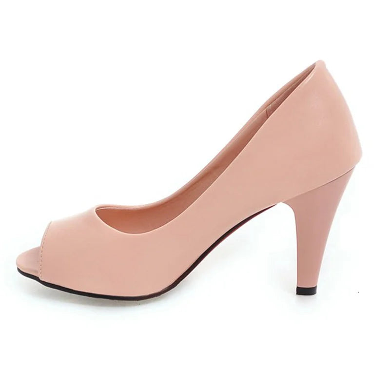 Women High Heels Shoes Classic Spring Peep Toe Pumps Elegant