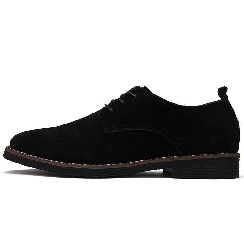 Oxford Shoes Genuine Leather Anti Slip Lace-Up Oxford Flat Men Shoes