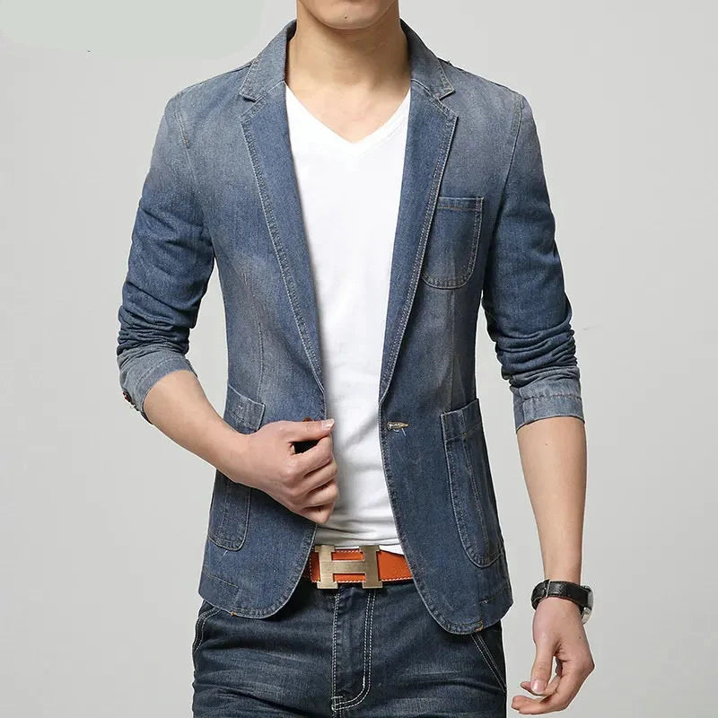 Denim blazer men suit dress jacket men coat pant designs