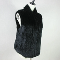 Women's Knitted Real Rabbit Fur Vest Pullover Solid Female Fashion Warm Coat