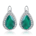 Natural Green Agate Water Drop Gemstone Earrings 925 Sterling Silver Classic Stud Earrings for Women Fine Jewelry