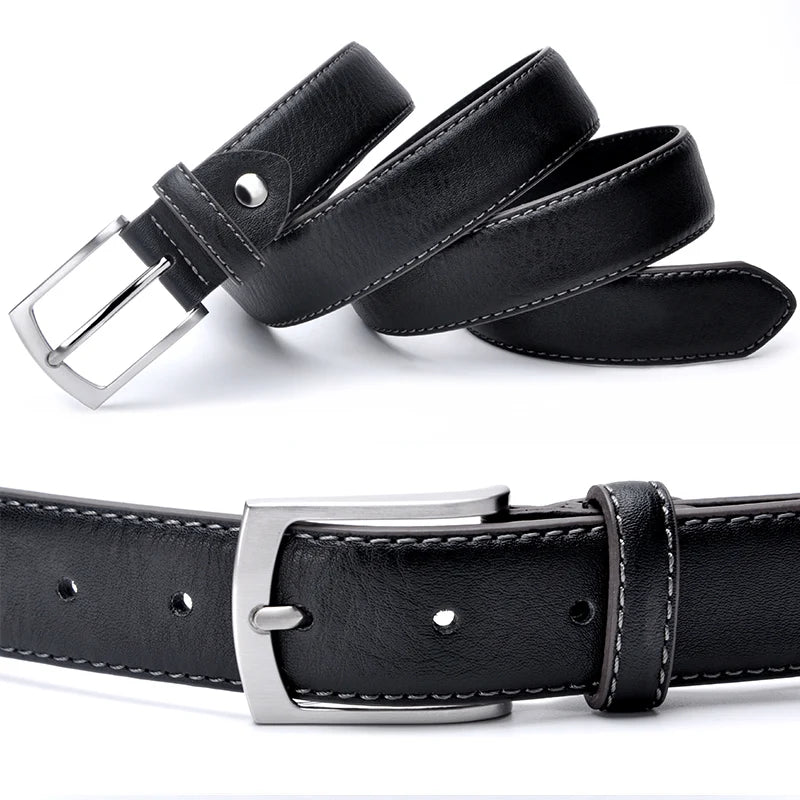 Men Belt Leather Belts for Men Strap Male Pin Buckle Casual Men's Leather