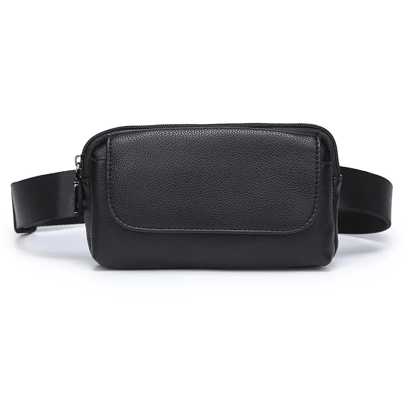 Women Waist Bag Leather Fanny Pack Double Pocket Waist Pack for Women