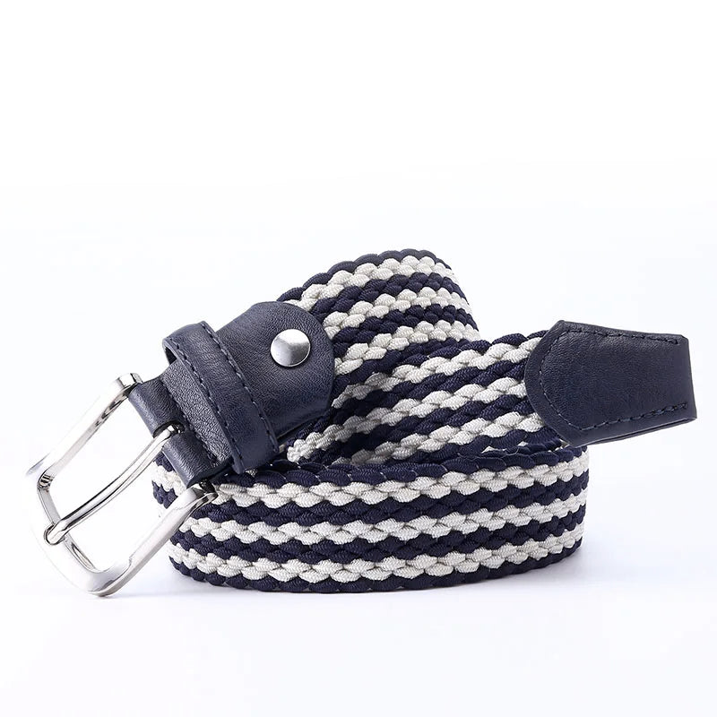 Men Woven Elastic Belts Wide Stretch Fabric Straps Knitted Belts For Men