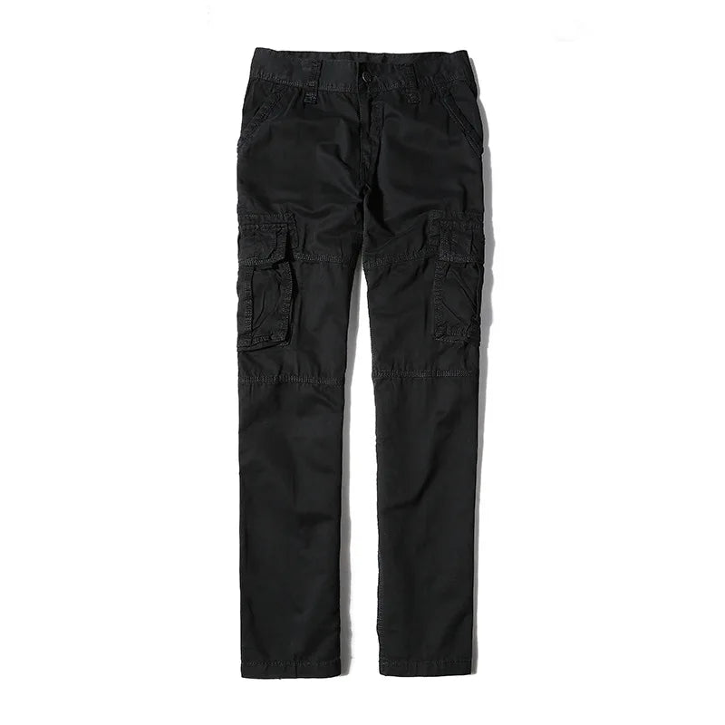 Men Causal Cargo Pants Loose Fit Male Military Overall Trousers Cotton Baggy Cargo Pants