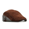 Genuine Leather Caps Beret Man Casual Fitted Duckbill Hats Male