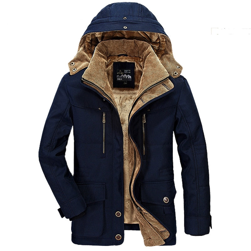 Winter Parkas men Warm Cotton-Padded Jacket men Fleece With Fur parkas