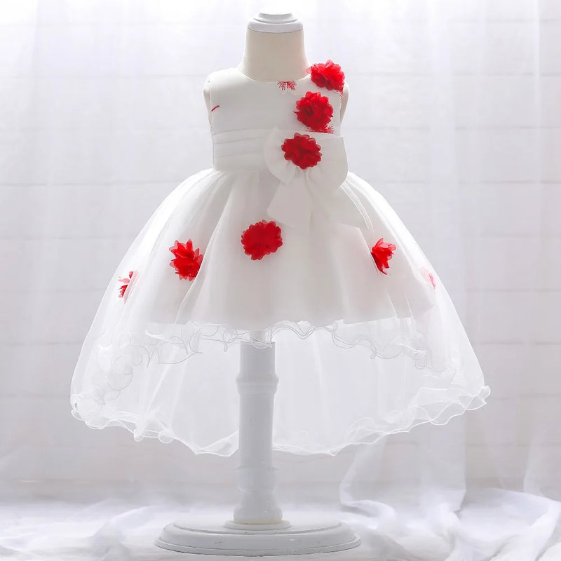 Summer Christening Birthday Dress For Baby Girl Frock Princess Girl Dresses Party Infant Flower Dress