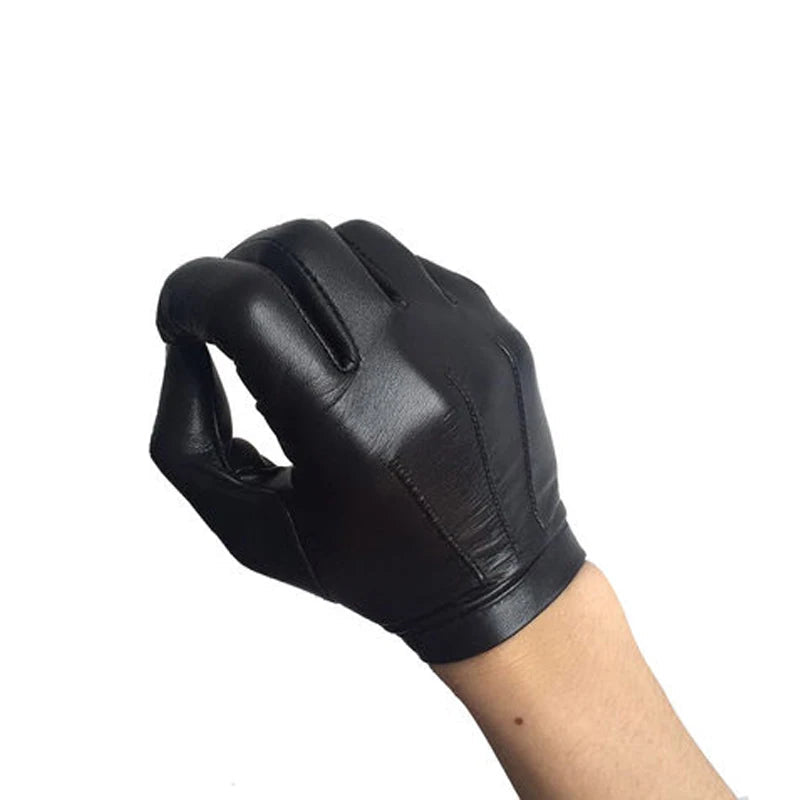 Wrist Button One Whole Piece of Leather Gloves