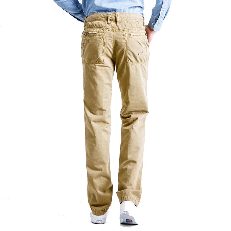 Men Casual Cotton Cargo Pants Overalls Trousers Workwear