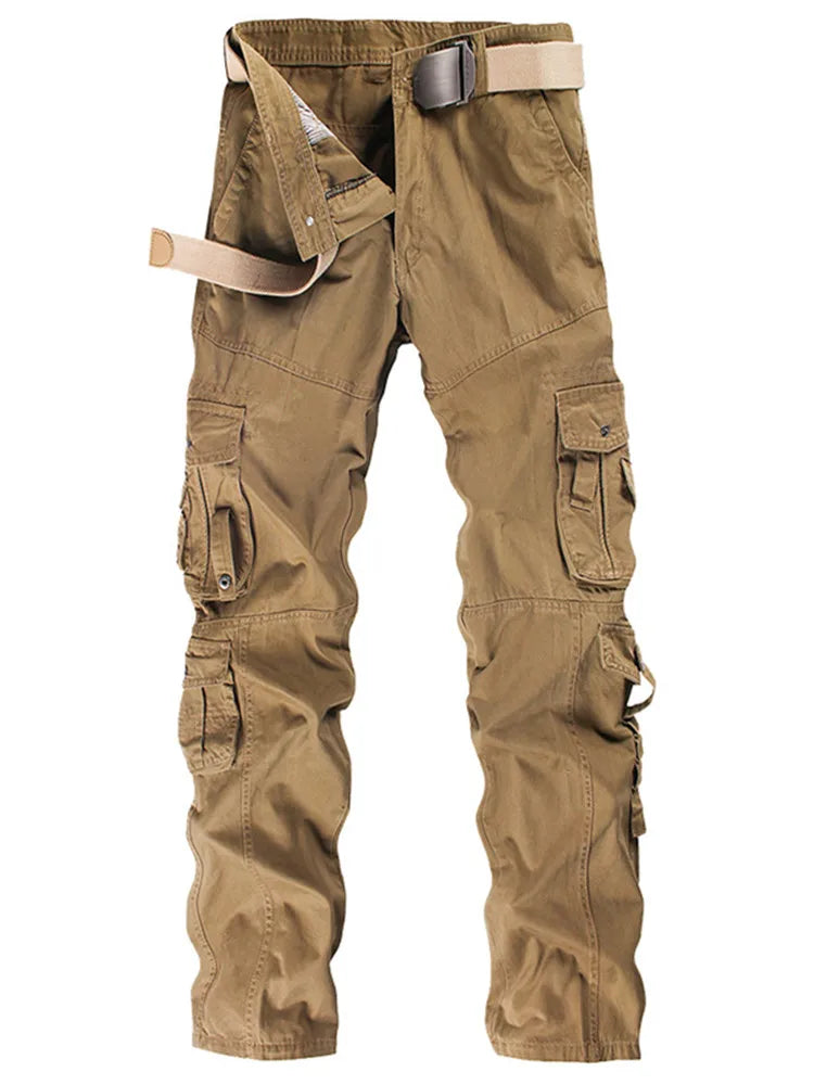 Casual Cargo Pants Men Work Pants Male Straight Leg Casual Workwear with Military Cargo Pants