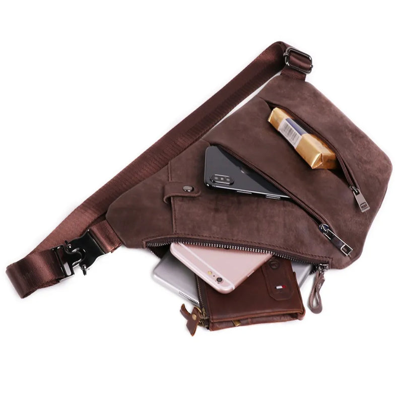 Genuine Leather Men Messenger Bag Casual Crossbody Bag Men's Handbag Men Chest Bag Male Shoulder Bag