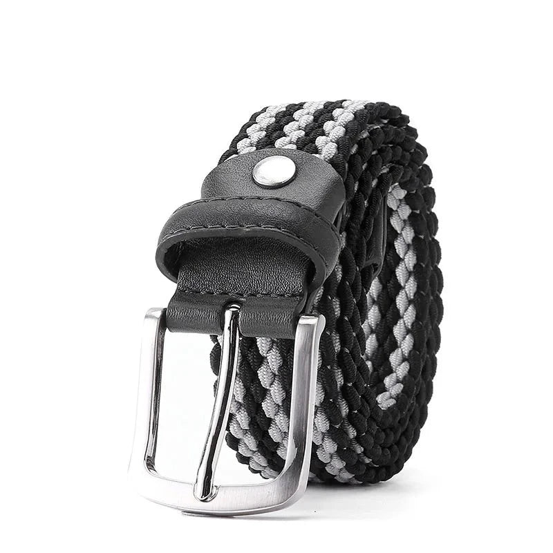 Men Woven Elastic Belts Wide Stretch Fabric Straps Knitted Belts For Men