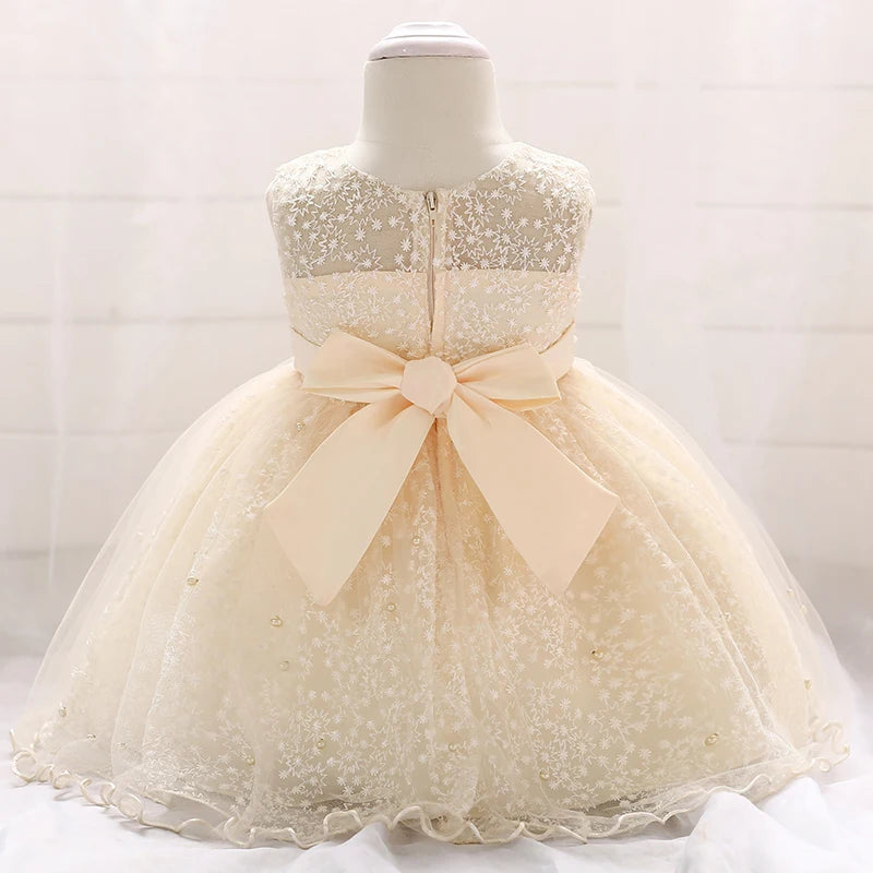 Baby Girl Party Dresses Baby Baptism Dress For Girls Birthday Princess Clothes Beading Infant Wedding Dress