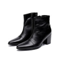 Ankle Boots Zipper Men Boots Pointed Toe Casual MensHigh Heel Boots