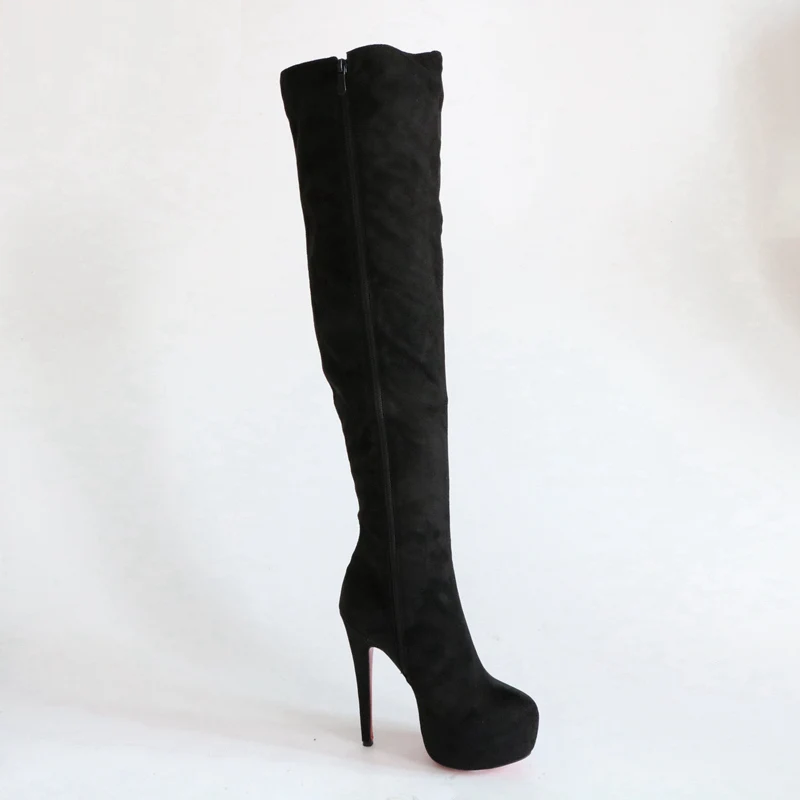 Warm Plush Winter Boots For Women Over The Knee High Heels Platform Shoes Ladies