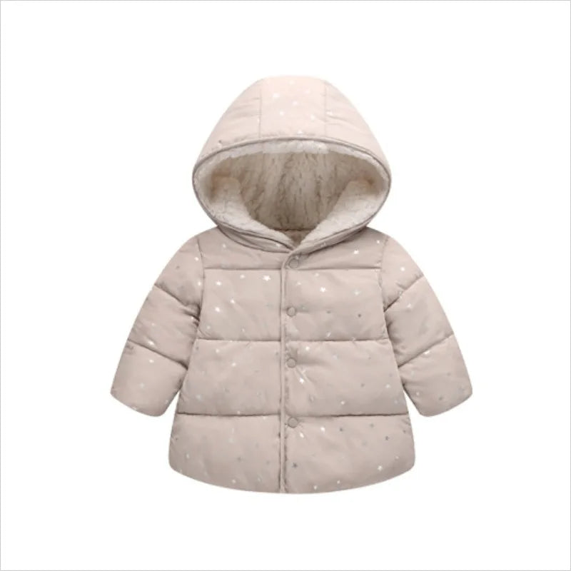 Winter Jacket for Girls Children Winter Outerwear Girl Coat Kids Warm Thick Hooded Star Down Coats For Teenage Snowsuits