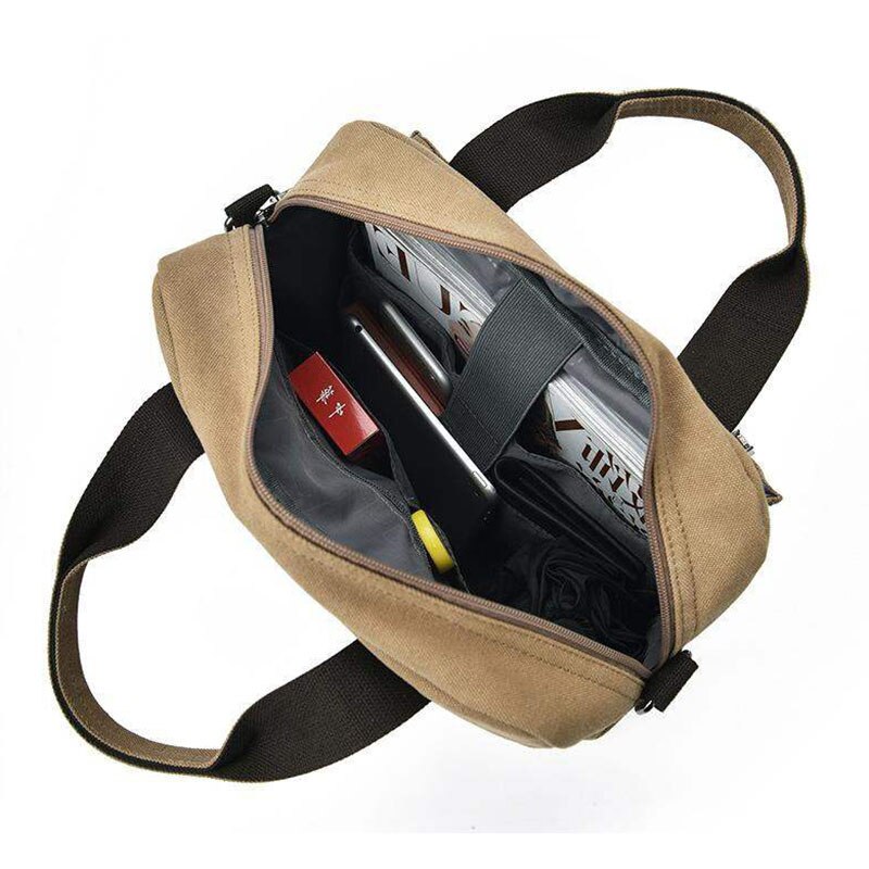 Men Vintage Canvas Messenger Bags Men Crossbody Shoulder Bag Solid Male Handbag Designer