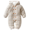 Infant Baby Rompers Winter Clothes Baby Boy Girl Knitted Sweater Jumpsuit Hooded Kid Toddler Outerwear