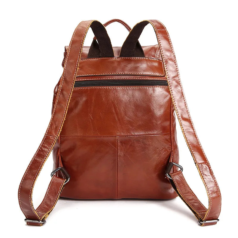 Genuine Leather Retro Shoulders backpack School Bags Lady Travel Designer backpacks