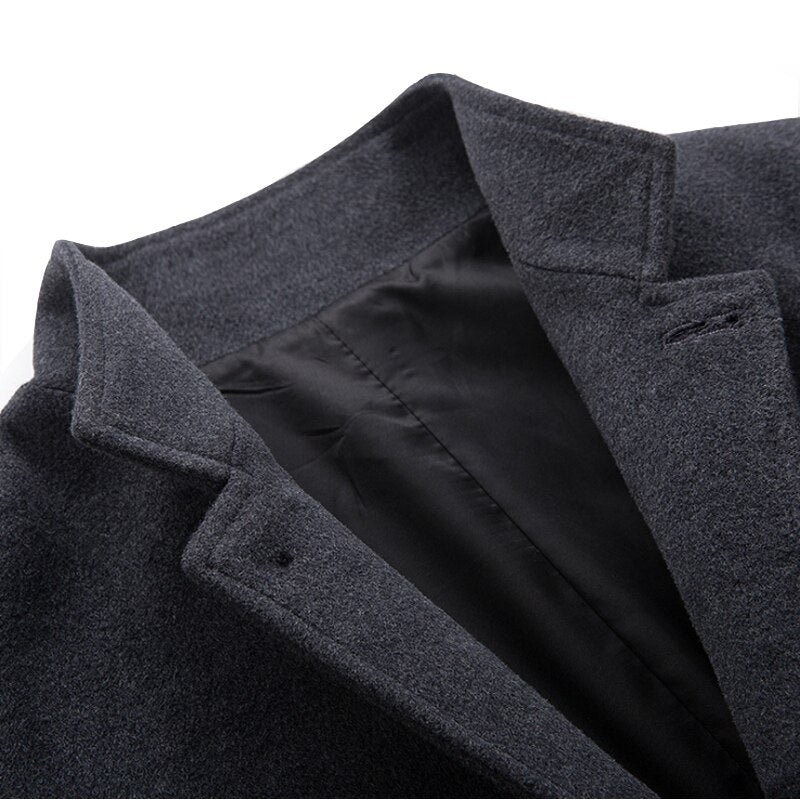 Winter Wool Coat Men Long Sections Woolen Coats Men Cashmere Jacket luxury wool Trench Coat Winter