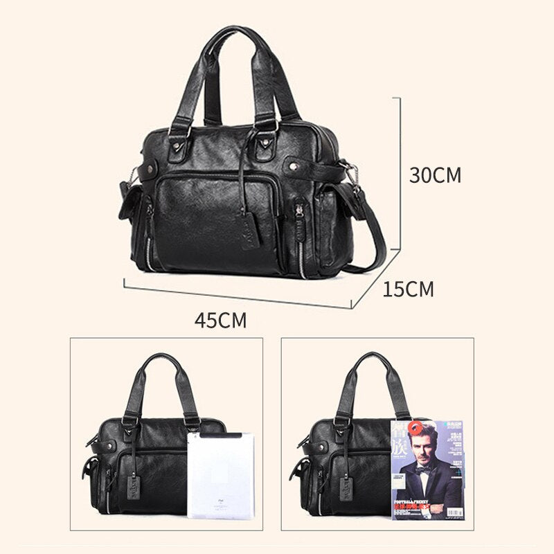 Designer Travel Bag Leather Handbags Men Casual Tote For Men Large-Capacity Portable Shoulder Bags