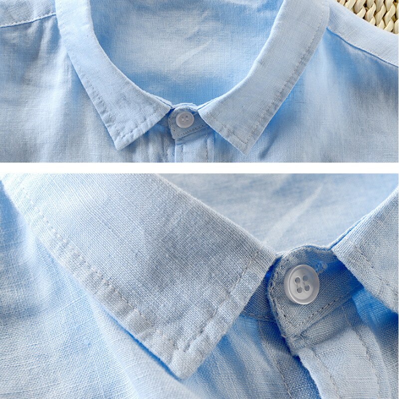 Summer men shirt Seven-quarter sleeve shirt mens gradient blue male casual shirt