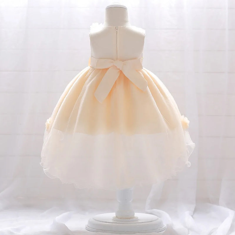 Summer Christening Birthday Dress For Baby Girl Frock Princess Girl Dresses Party Infant Flower Dress