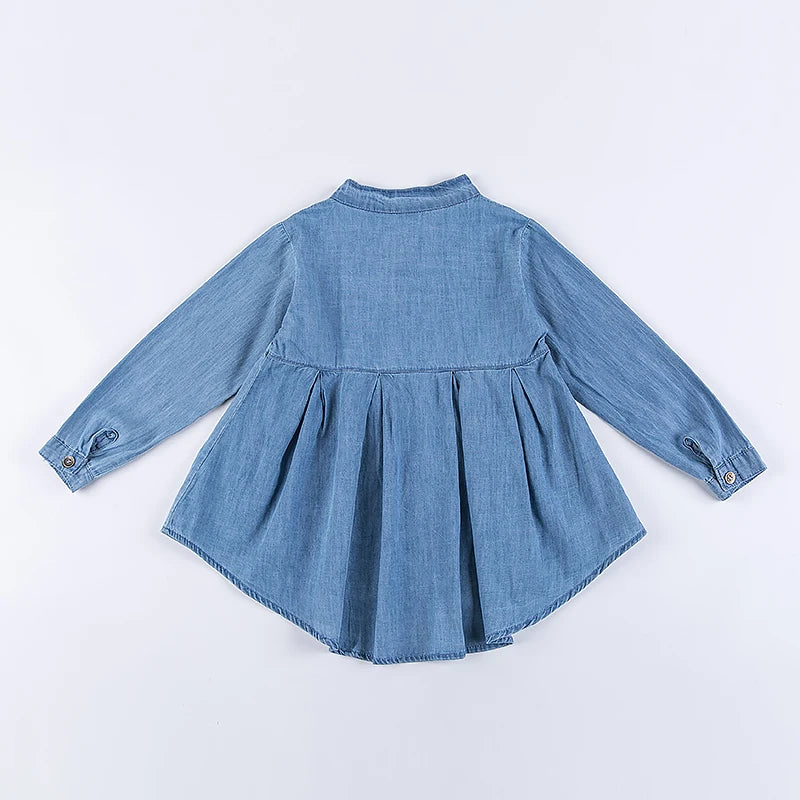 Spring Girls blouses Shirts denim Baby Girl Clothes Casual Clothing Kids girls blouse Shirt