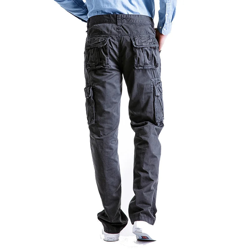 Men Causal Cargo Pants Loose Fit Male Military Overall Trousers Cotton Baggy Cargo Pants