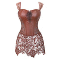 Women Lace Burlesque Steampunk Corset Dress Waist Gothic Bustier