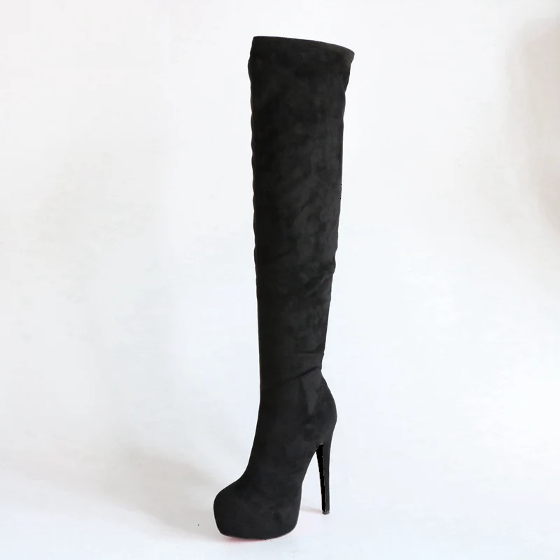 Warm Plush Winter Boots For Women Over The Knee High Heels Platform Shoes Ladies