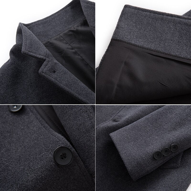 Winter Wool Coat Men Long Sections Woolen Coats Men Cashmere Jacket luxury wool Trench Coat Winter