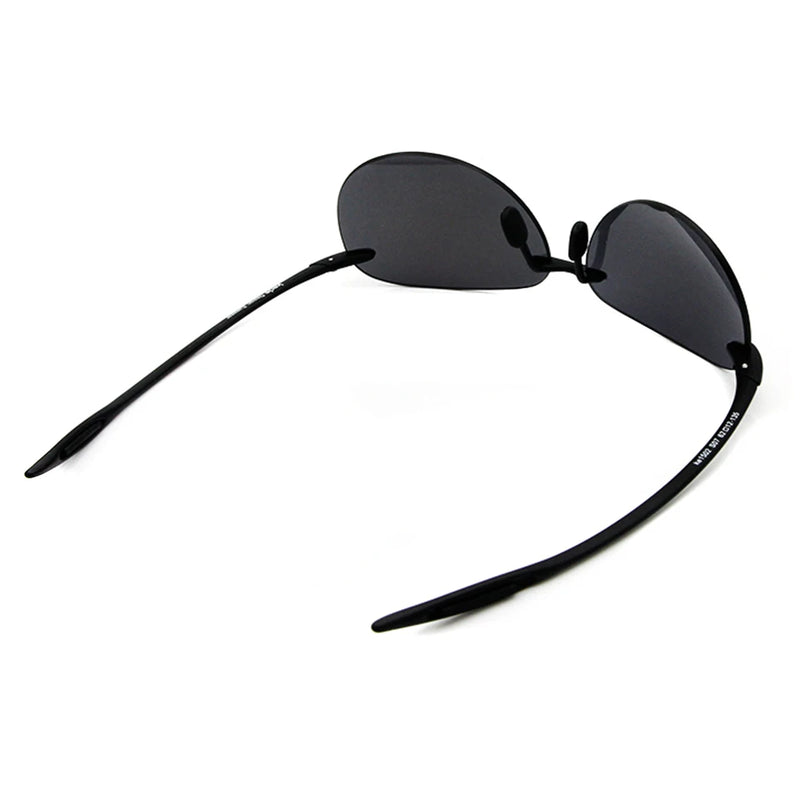 Rimless Sunglasses Memory Sun Glasses Mirrored Blue Sunglasses Reflective Nylon