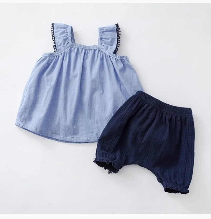 Summer Casual Kids Clothing Baby Girls Clothes Sets Suits Summer