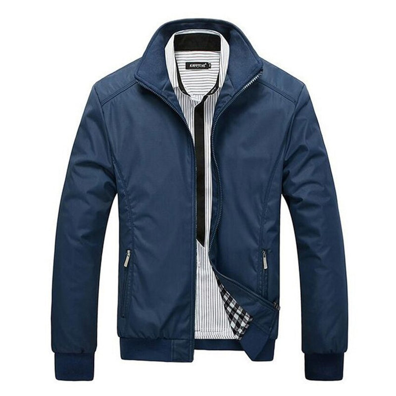 Spring Autumn Casual Mens Jackets Clothing Stand Collar Bomber Jacket Male Outerwear