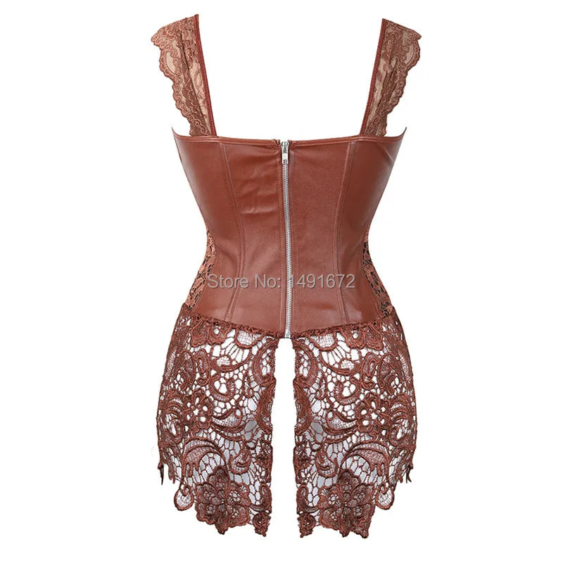 Women Lace Burlesque Steampunk Corset Dress Waist Gothic Bustier