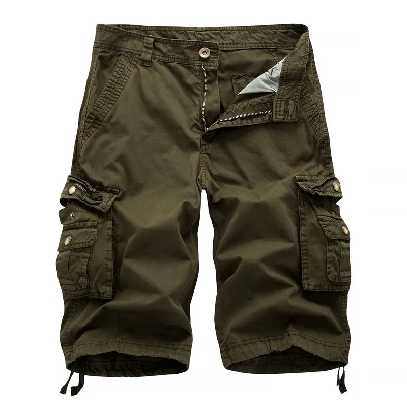 Cargo Shorts Men Summer Army Military Tactical Homme Shorts Casual Solid Multi-Pocket Male Cargo Shorts