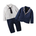 New Baby Boy Clothes Formal Kid Newborn Rompers Sets Jumpsuit  Jacket Coat 2Pcs/set